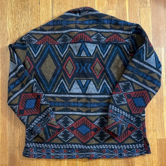 Forever 21 Tribal Style Jacket Men’s Size Medium Button Front Aztec Pattern - Picture 3 of 15